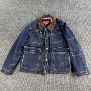 Vintage Wrangler Denim Jacket Men Small Blue Heavy Sherpa Lined Western